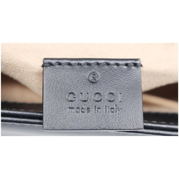 GUCCI GG Marmont Mini Leather Top Handle Shoulder Bag Black 547260 - Picture 11 of 12